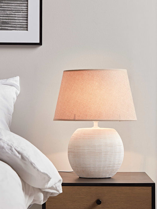 Rustic Ceramic Table Lamp - Grid