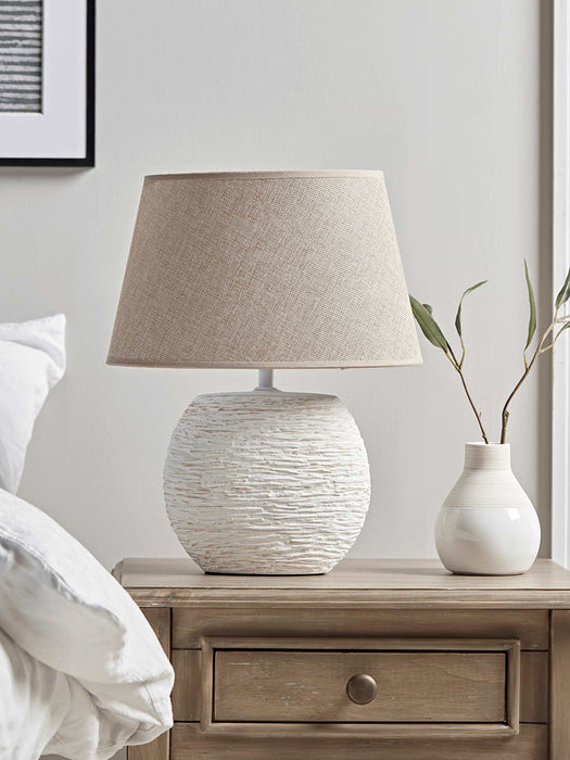 Rustic Ceramic Table Lamp - Lines