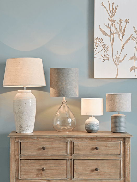 Textured Bedside Lamp - Grey