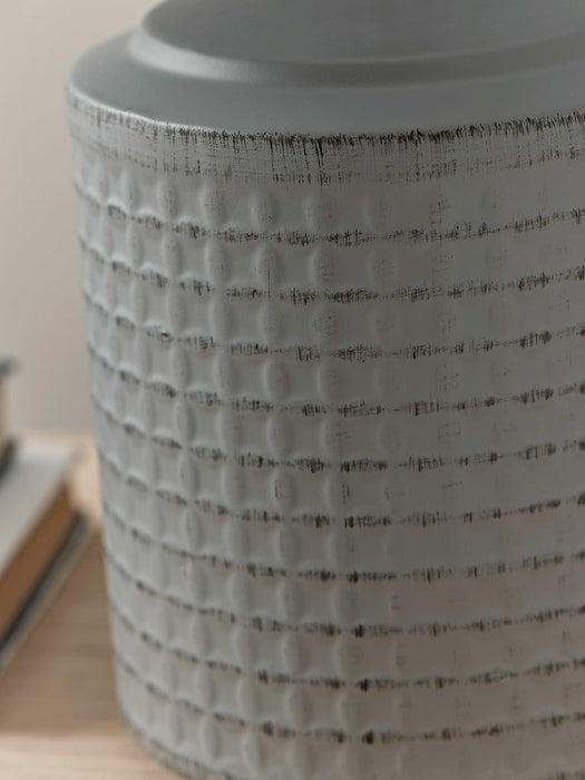 Textured Bedside Lamp - Grey