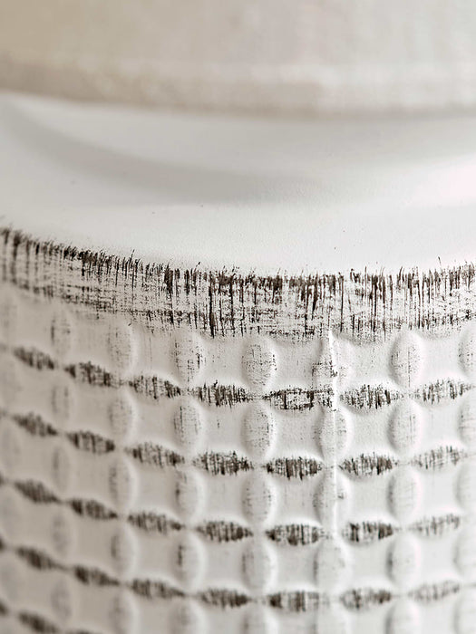 Textured Bedside Lamp - White