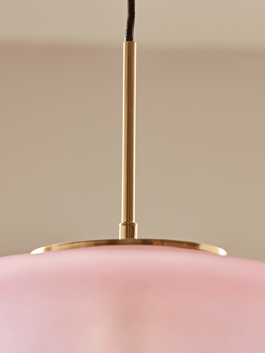 Oversize Blush Frosted Glass Pendant
