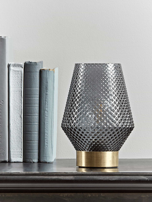 Textured LED Table Lamp - Smoke