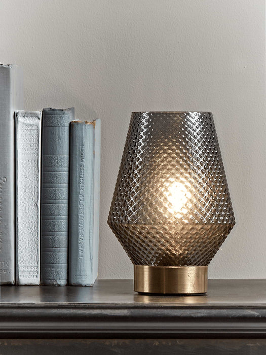 Textured LED Table Lamp - Smoke