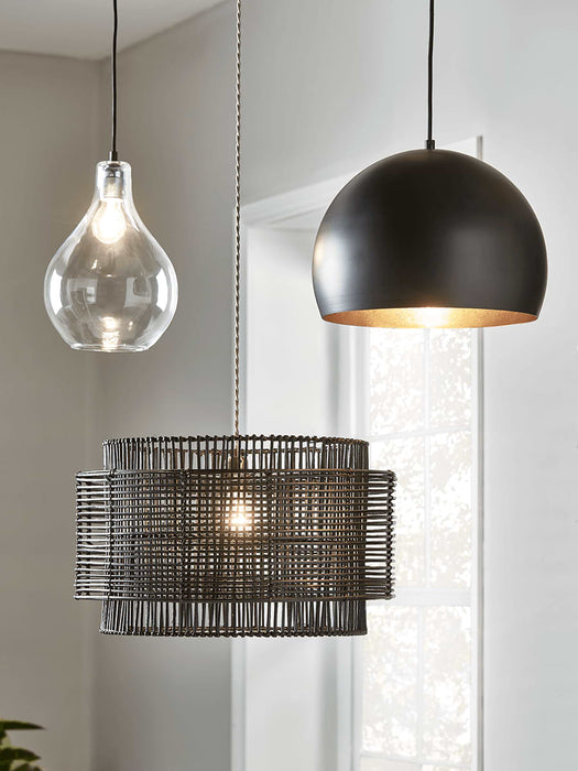 Double Layered Black Rattan Shade