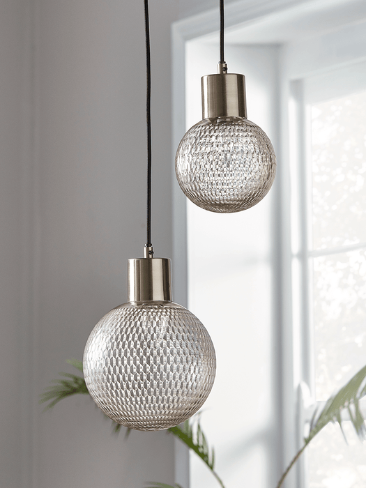 Blush Textured Glass Pendant - Large