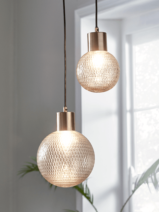 Blush Textured Glass Pendant - Large