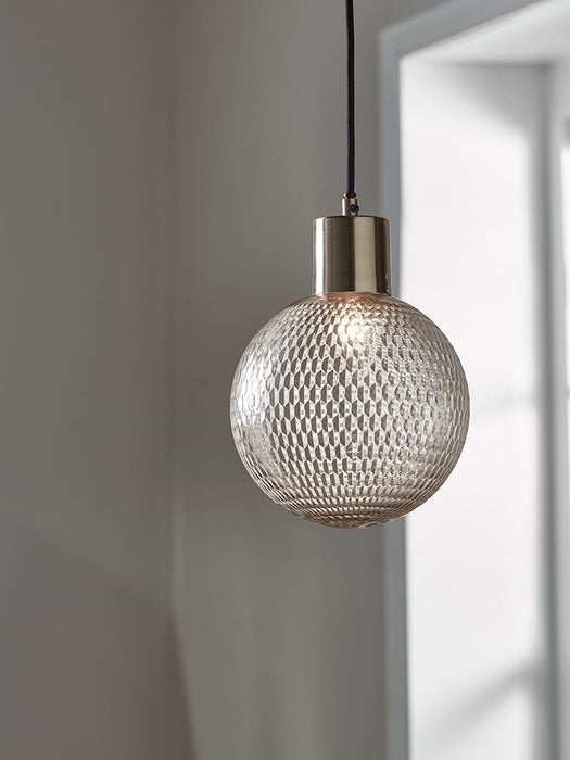 Blush Textured Glass Pendant - Large