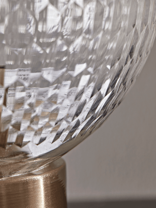 Textured Globe & Brass Table Lamp