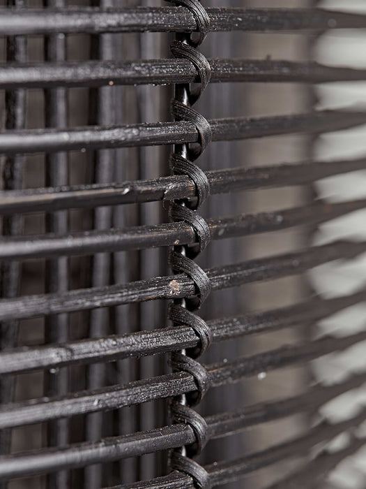 Double Layered Black Rattan Shade