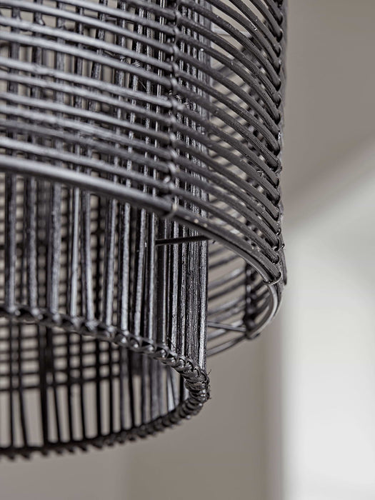 Double Layered Black Rattan Shade