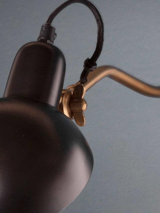 Industrial Black & Brass Wall Light