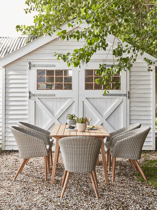 Two Faux Rattan Dining Chairs