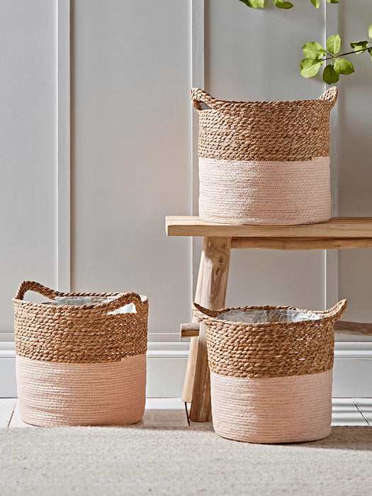Three Two-Tone Baskets - Blush