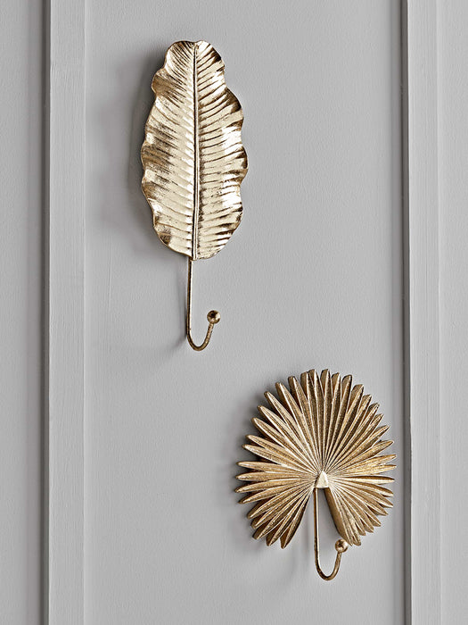 Two Brass Leaf Hooks