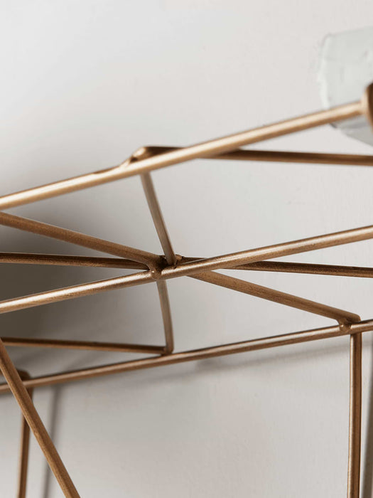 Brass Storage Shelf & Hooks - Large
