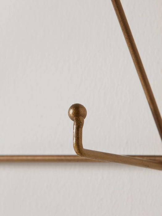 Brass Storage Shelf & Hooks - Large