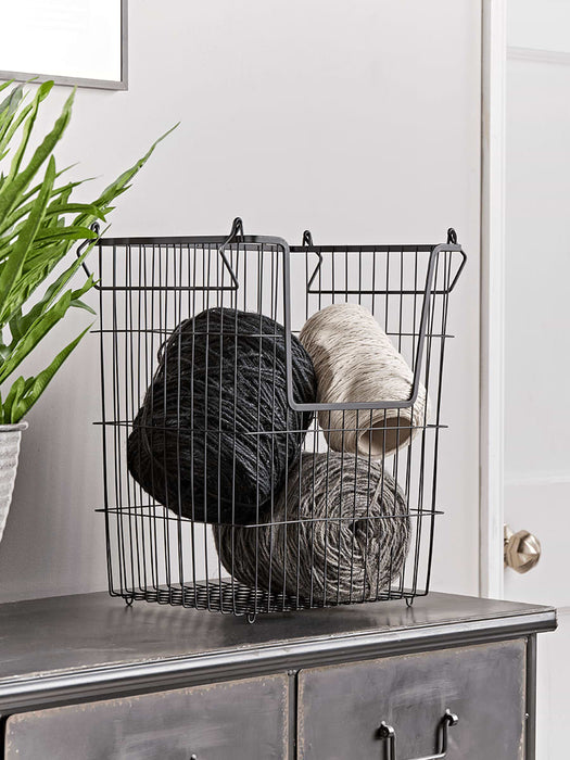 Black Wire Stackable Basket - Large
