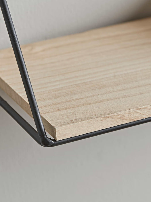 Two Industrial Wood Metal Shelves