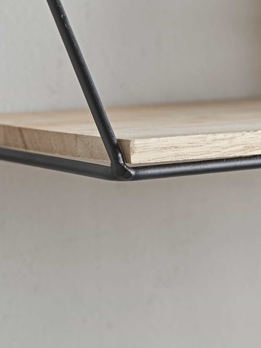 Two Industrial Wood Metal Shelves