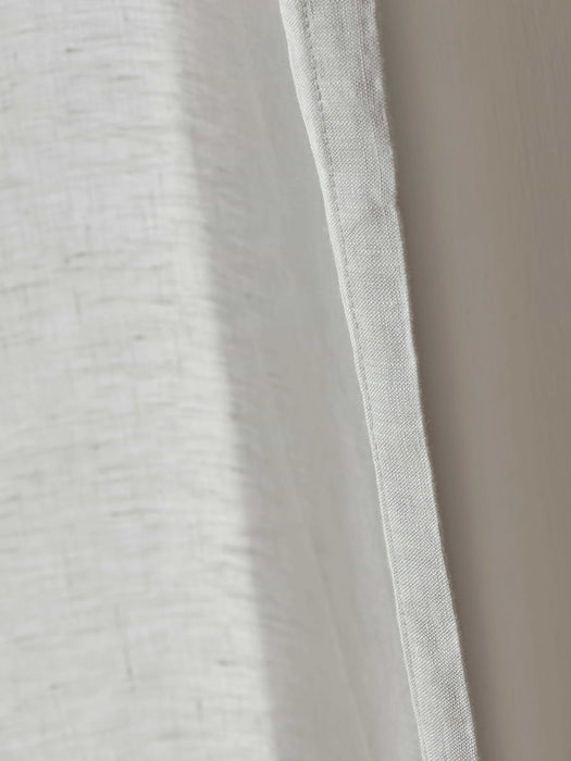 Washed Linen Curtain Pair - Soft Grey