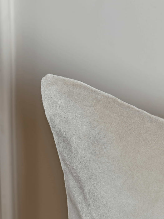 Large Velvet & Linen Cushion - Oyster