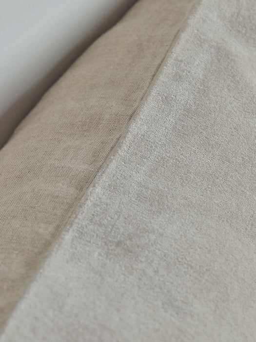 Large Velvet & Linen Cushion - Oyster
