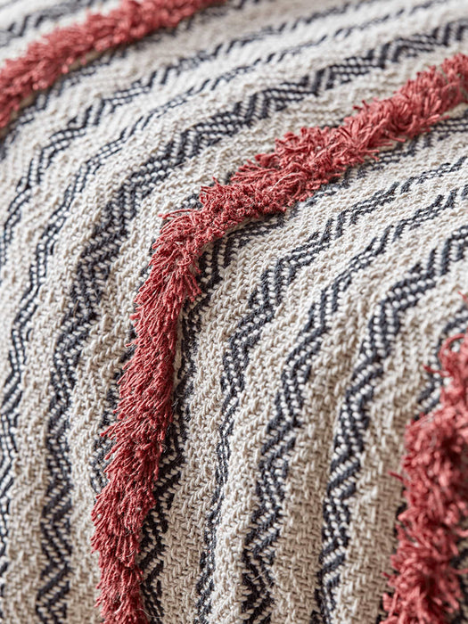 Textured Stripe Throw - Burgundy