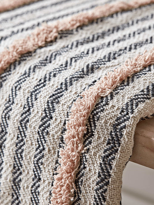 Textured Stripe Throw - Blush