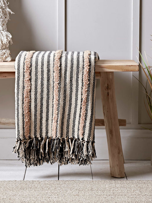 Textured Stripe Throw - Blush