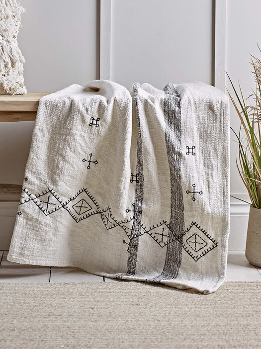 Monochrome Striped Throw