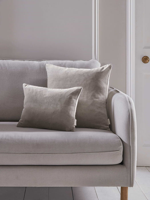 Velvet & Linen Square Cushion - Dove Grey