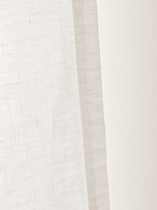 Washed Linen Curtain Pair - White