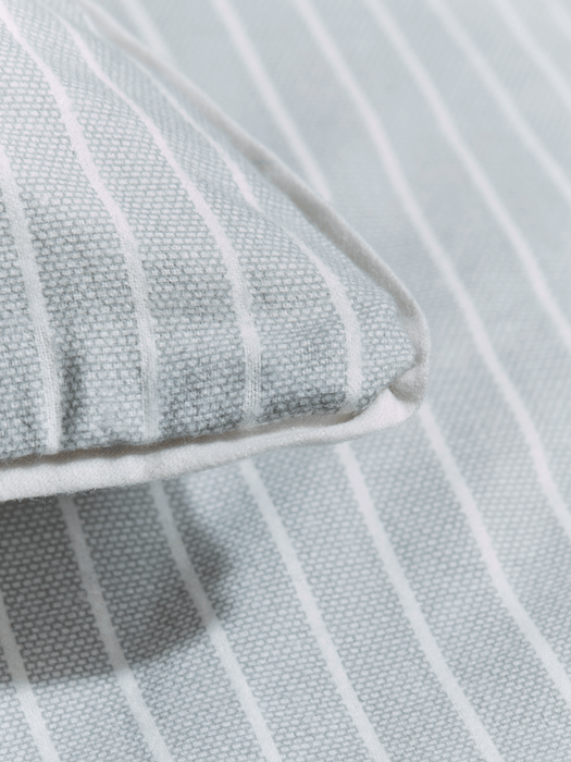 Grey Stripe Brushed Cotton Bed Linen Set - Double