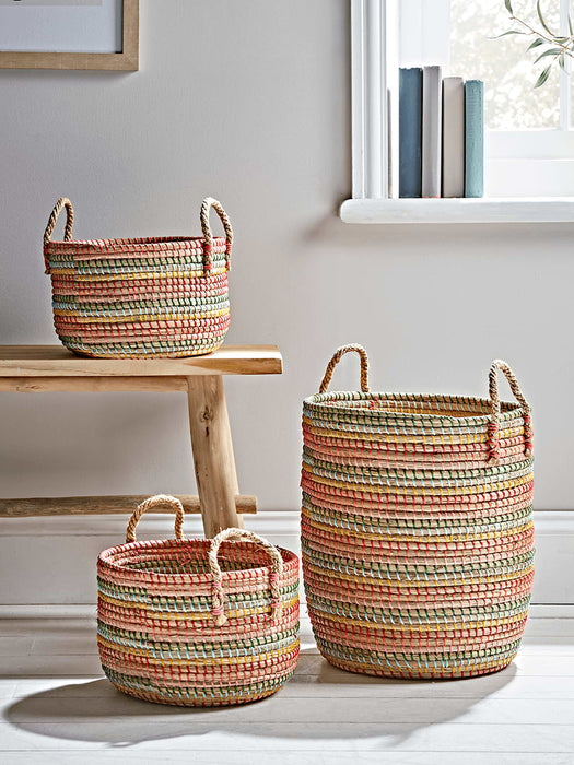 Three Fiesta Woven Baskets