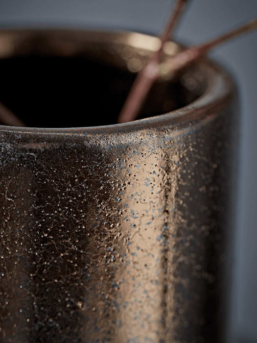 Metallic Topped Geometric Vase