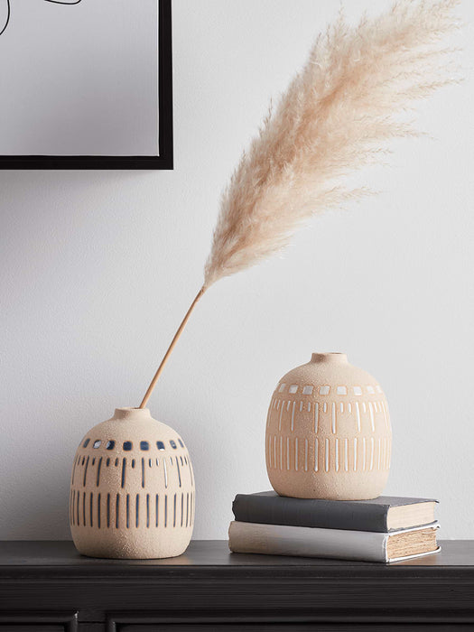 Two Resist Glaze Bud Vases