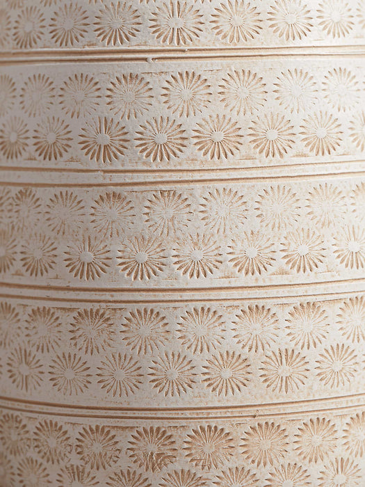 Embossed White Flower Vase