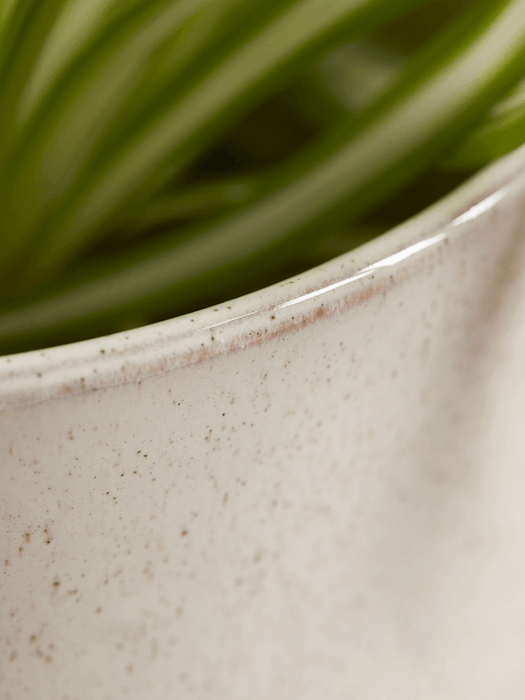 Three Speckled Stoneware Standing Planters