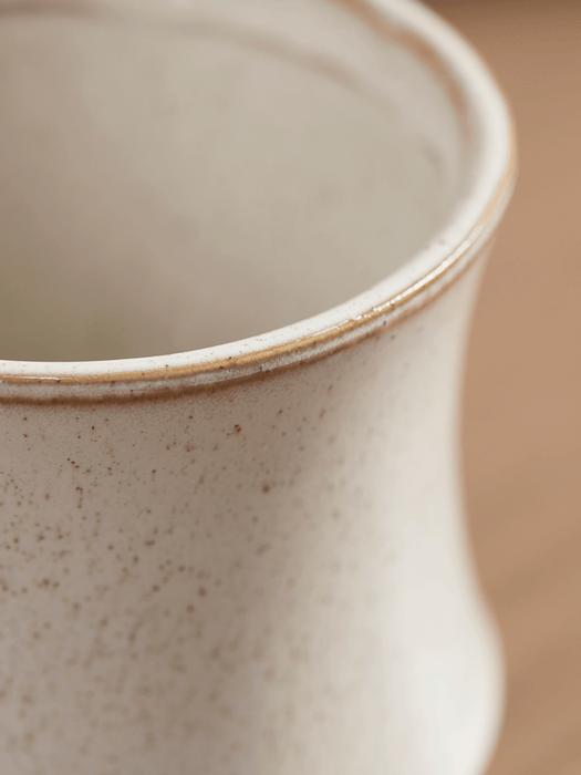 Three Speckled Stoneware Standing Planters