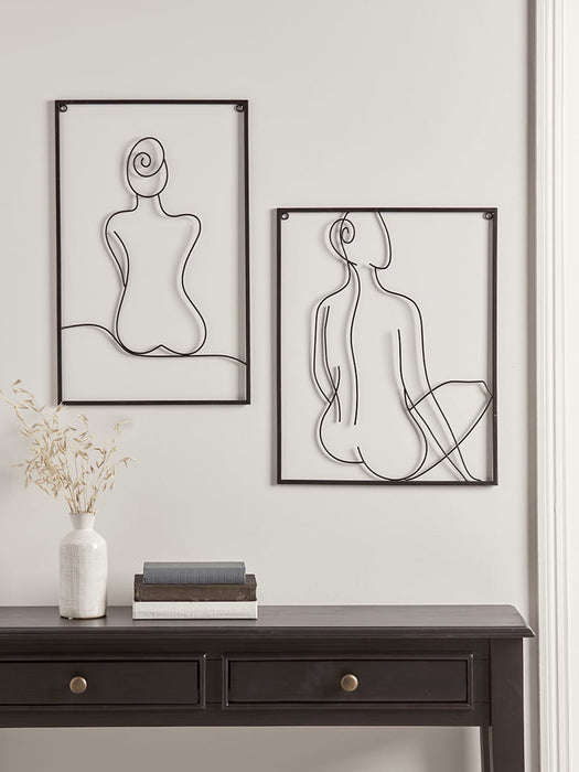 Two Abstract Nude Wire Panels