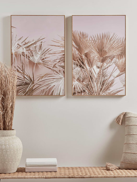 Two Blush Palms Panels