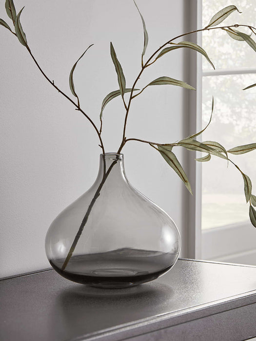 Grey Glass Tapered Vase