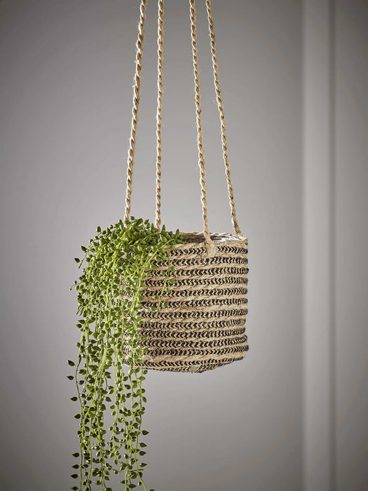Striped Hanging Jute Planter