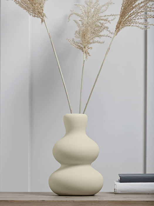 Earthenware Ripple Vase - White