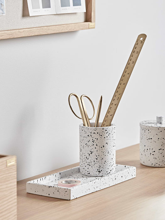 Black Splatter Concrete Pot