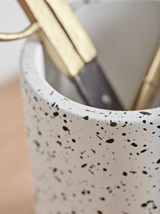 Black Splatter Concrete Pot