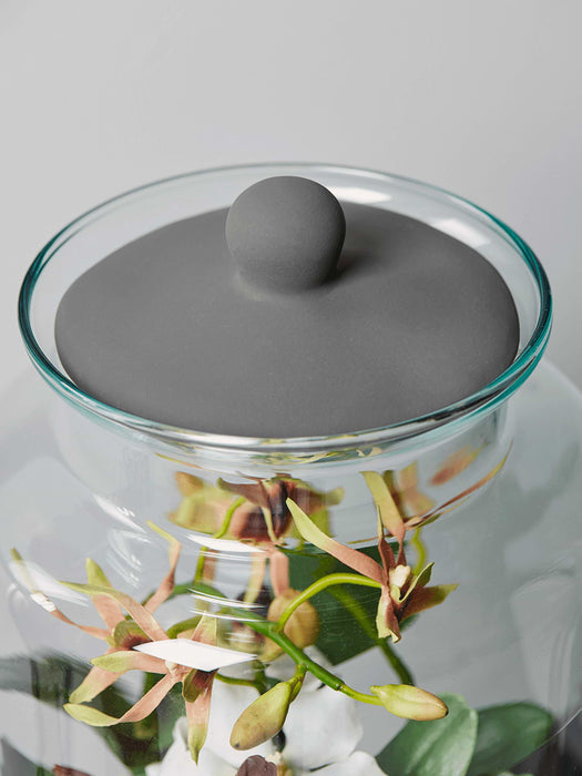 Faux Orchid Display Jar