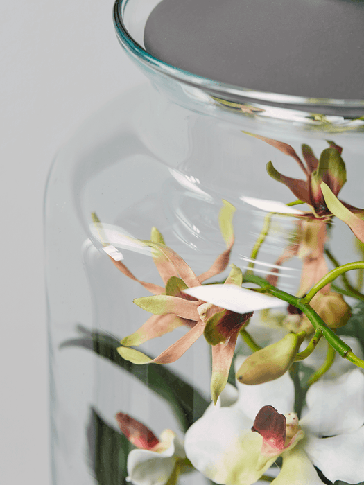 Faux Orchid Display Jar