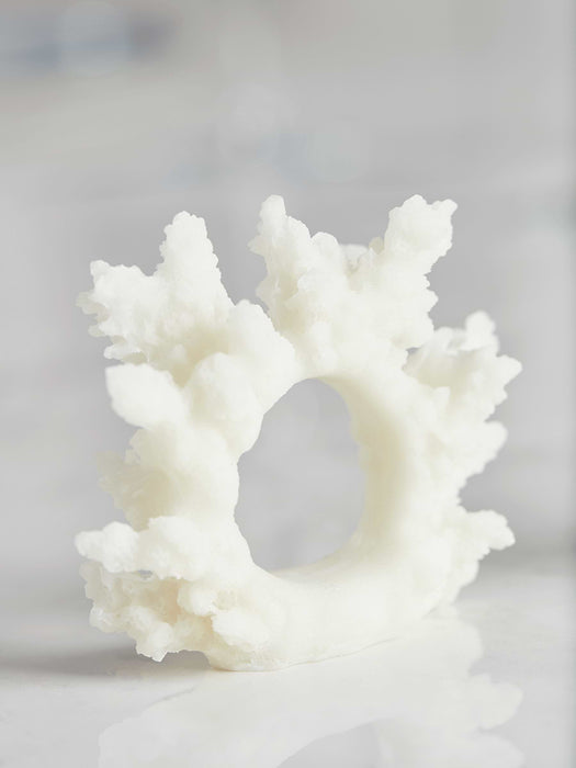 Six Faux Coral Napkin Rings